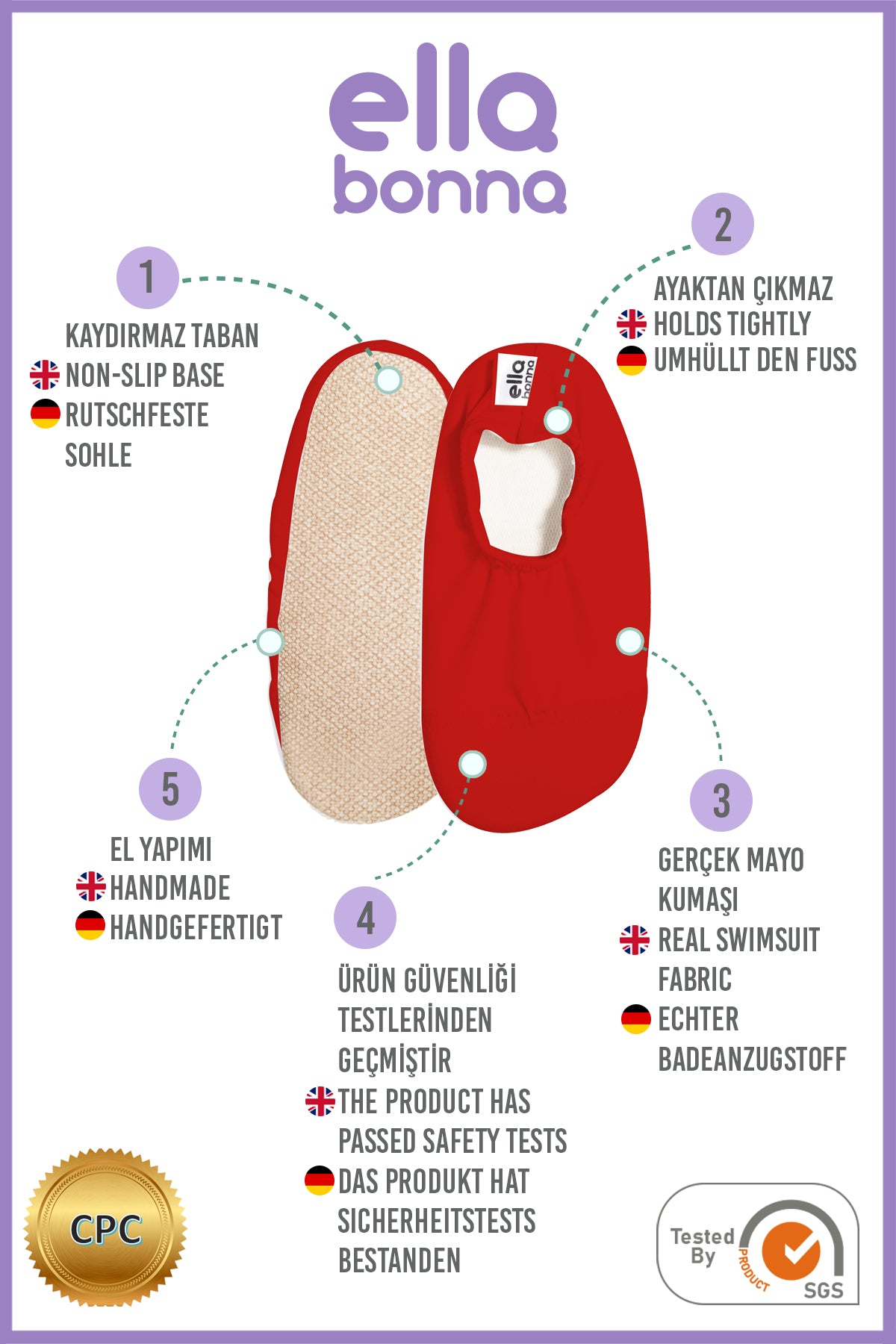 Non-Slip Sole, Unisex Baby, Children's Sea Shoes, Pool Booties, Burgundy