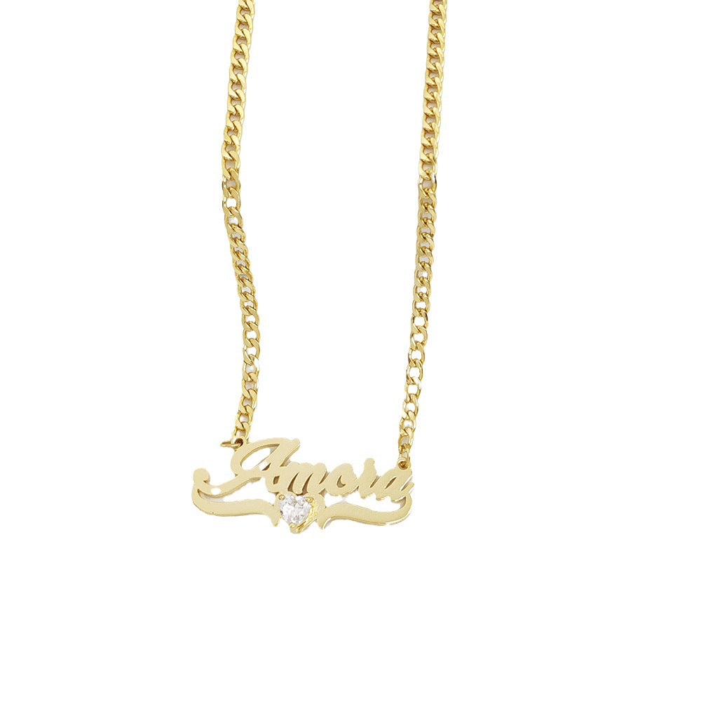 Personalized Name Necklace and Earrings With Birthstone