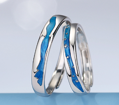 Minimalist Couple Ring Set