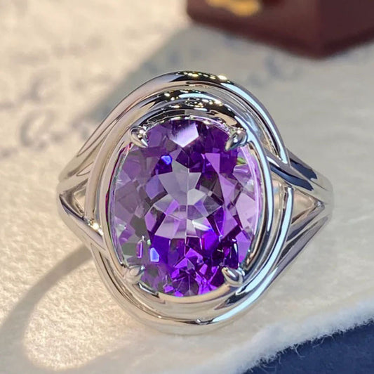 Elegant Amethyst Crystal Ring
